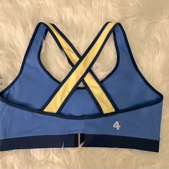 NWT Four Laps Infinity Sports Bra in Azure Midnight Banana Size M - Picture 4 of 11